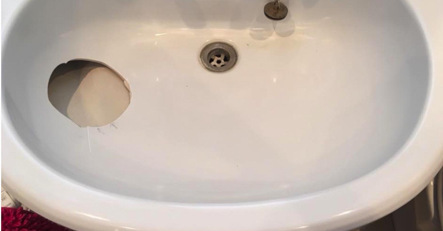 bathroom sink enamel repair