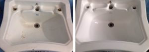 Vintage ceramic basin repair