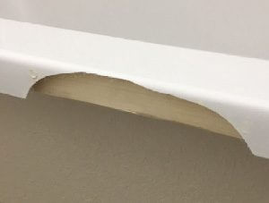 Chipped bathtub - Before repair