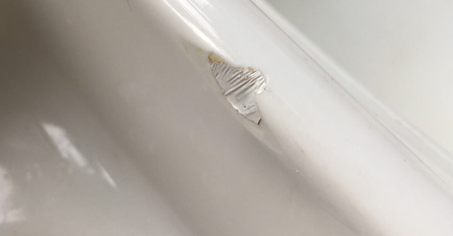 Chipped sink damage