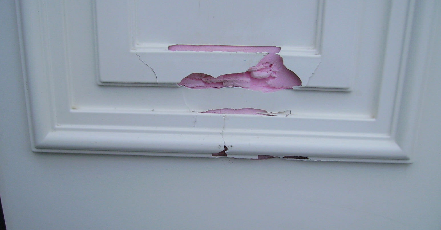 Cracked UPVC door - Before repair
