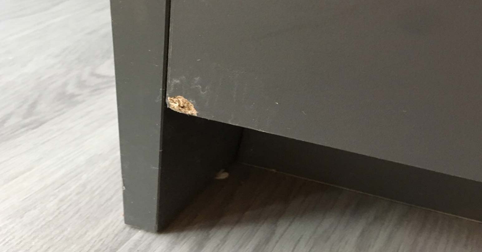 Cupboard dent - Before repair