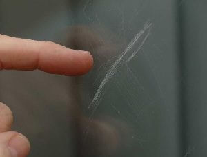 Scratched glass