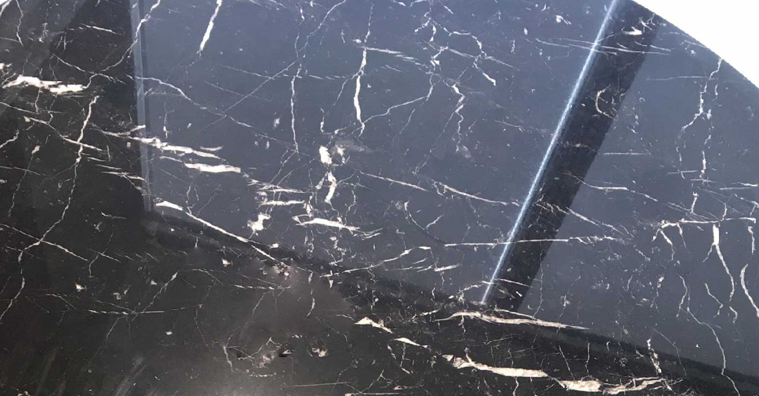 Polished granite counter