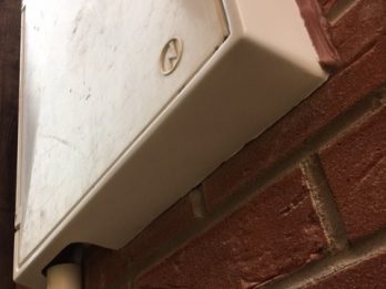 Repair to badly chipped white meter box
