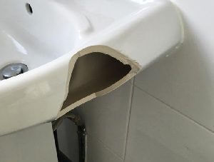 Cracked bathroom sink