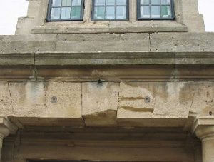 Damaged decorative stone