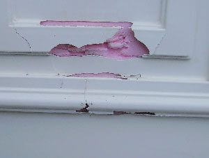 Damaged UPVC door