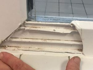 Broken uPVC window frame