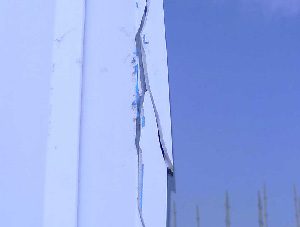 Cracked uPVC window frame