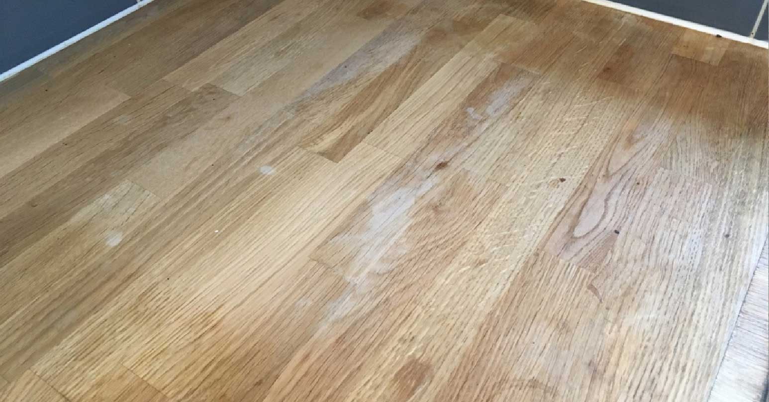 Water stained wooden worktop - Before repair