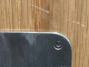 Scratched wooden door