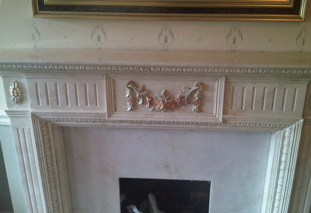 Damaged plaster fireplace repair