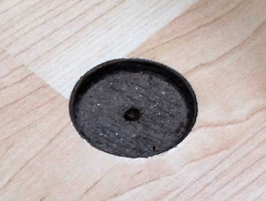 Hole in laminate flooring
