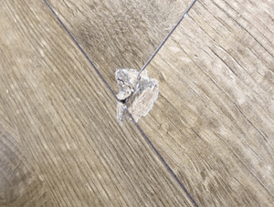 Dented laminate flooring